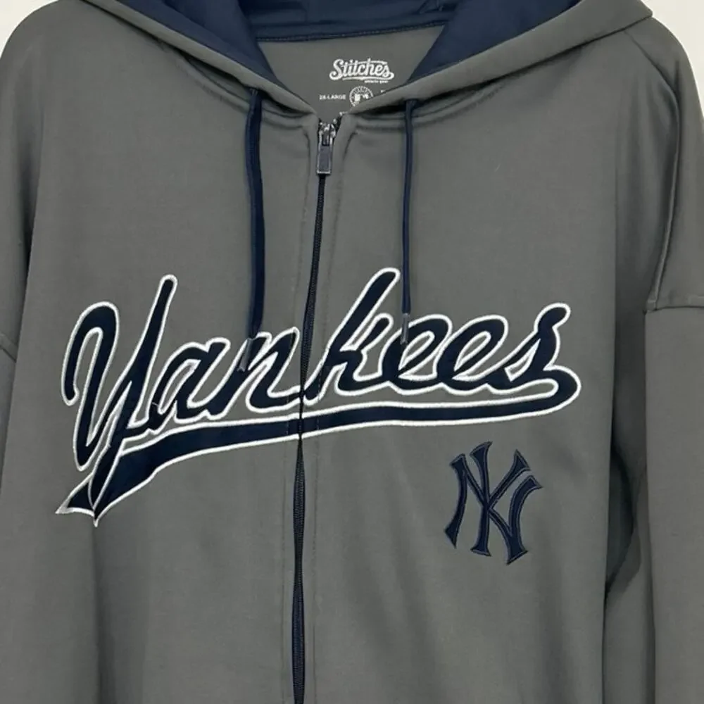 Vintage Stitches New York Yankees Full Zip Hooded Full Zip Sweatshirt 2XL MLB - Picture 4 of 15